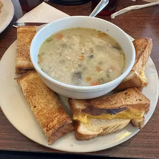 Grilled Cheese Dunkers and a Bowl of Soup