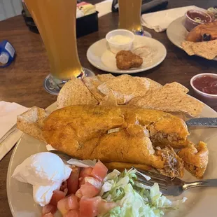 Cheese chicken chimichanga, today&apos;s daily special