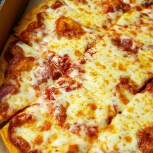 Thin crust pepperoni