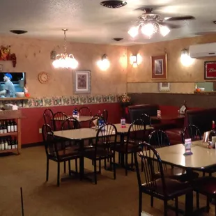 Inside the restaurant.