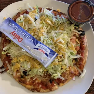 Personal taco pizza