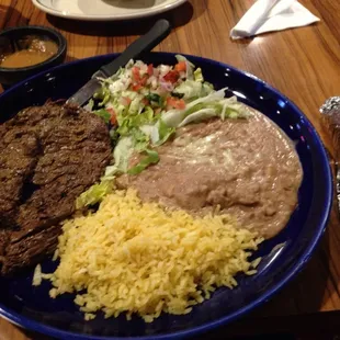 Carne Asada lunch plate