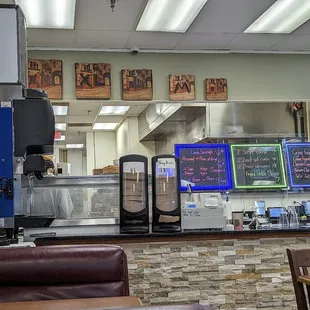 a view of the inside of a restaurant