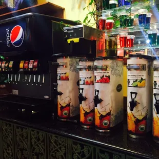 Self serve drinks with lots of great selection of teas...