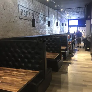 Nice new booths that seat 6