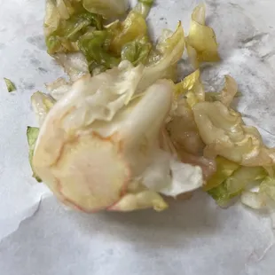 This is the butt of the lettuce they chose to put on my sandwich!