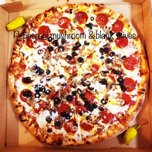 Pepperoni,Mushroom &amp; Black Olives