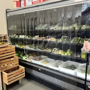 a display of vegetables