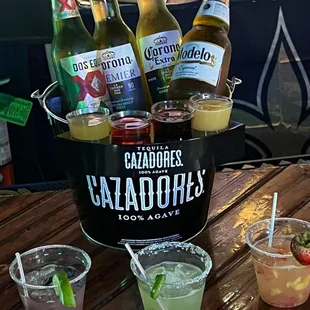 a variety of drinks