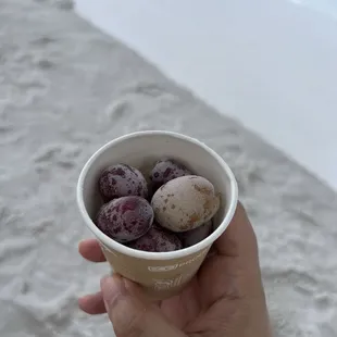 Frozen grapes