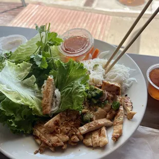 #14 Banh Hoi Ga Nuong. It's grilled chicken with thin noodles and fresh veggies.