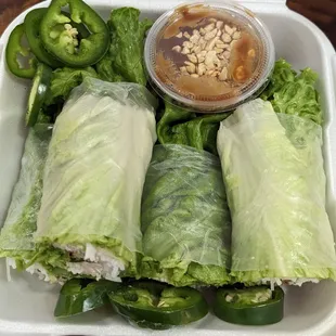 B3. Chicken Basil Salad Rolls