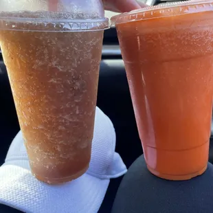 Tamarindo Raspados and papaya carrot lemon smoothie