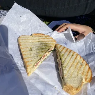 Turkey-Pesto Panini. Delicious combination!