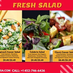 New salad menu