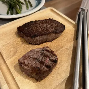 A5 Japanese Wagyu vs a Local grass fed tenderloin. . Both delicious, but one stands the clear winner.