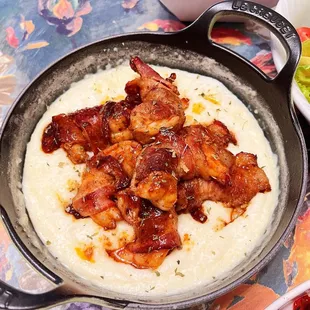 Bacon Wrapped Shrimp Grits (Mexican Prawns)