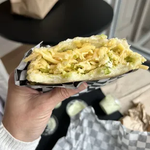 Cheese and avocado arepa