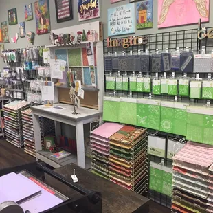 Lots of paper, sample projects, stencils, Adhesive and other products to make your projects come to life.