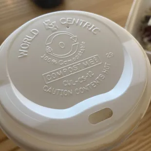 Compostable coffee lid
