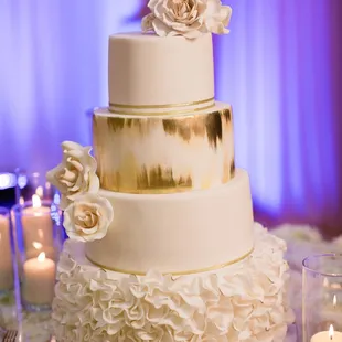 Delicious wedding cake with different flavors for each tier