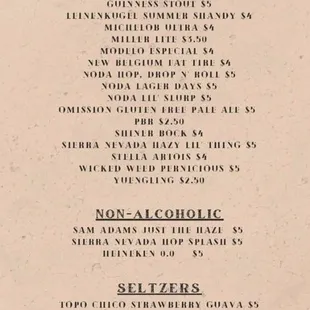 menu