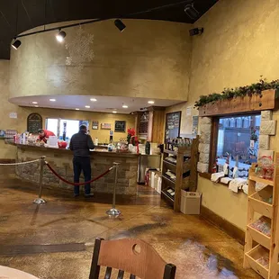 a man standing at the counter