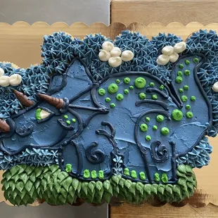 Triceratops cupcake cake