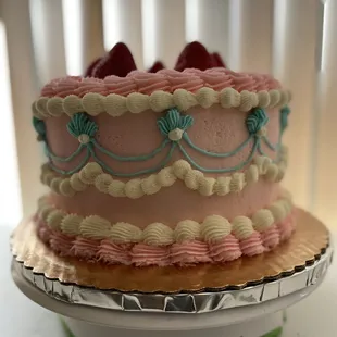 Customized strawberry vanilla cake