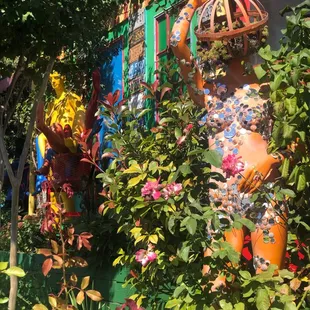 a colorful display of flowers and plants