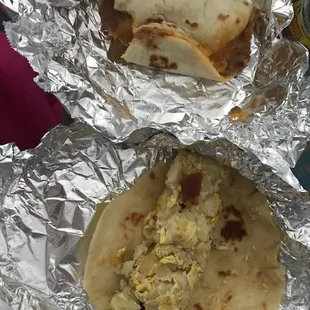 Tacos are so yummy! They have the option to chop your bacon into your egg which is great