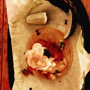 1 Baja Style Fish Taco  ( yummy but tiny)