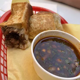 Birria Burrito with consume