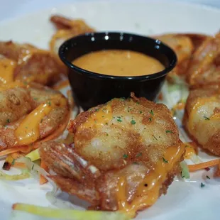 Colossal shrimp with that banging warhead sauce