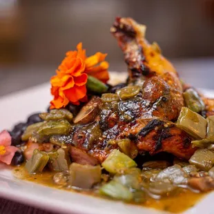 a plate of food on a table