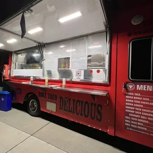 The truck and self-serve sauces