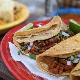 a plate of tacos