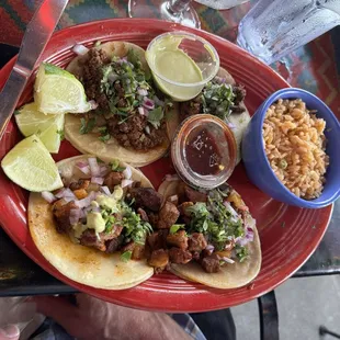 Street Tacos (ground beef and pork)