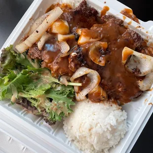 Hamburger Steak; Follow me @RimyEats on Instagram