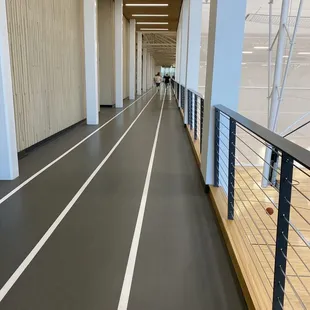 Walking/running track, north side...notice courts below to the left.