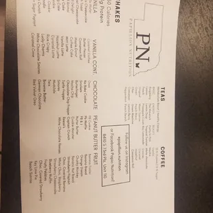 a close up of a menu