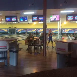 Lanes + bowlers! We have 16 lanes.