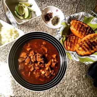 Their spicy menudo is perfect to pick up and take home to enjoy with all your favorite fixings!
