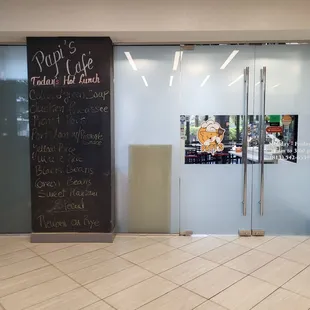 Entrance into the cafe