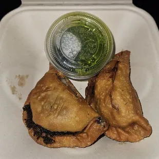 Flaky empanadas with chimichurri