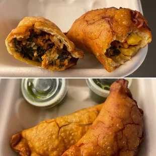 Chicken and lobster empanadas. Delicious!!