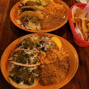 two plates of mexican food