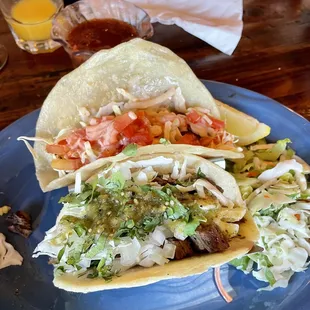 One Asada, one Shrimp with homemade tortillas