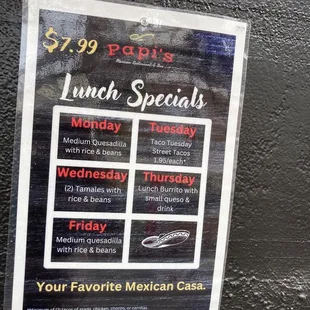 Weekly Specials