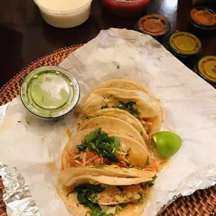 Street Chicken Tacos! Papi&apos;s has the best guac, tacos, queso &amp; salsa in Lex in my opinion